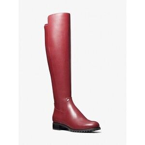 Michael Kors Tall Leather Riding Boots in Burgundy